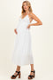 White Halter Cutout Maternity Midi Dress