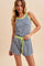 Navy Striped Solid Trim Tank Short Set