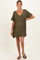 Olive V-Neck Basic Maternity Dress