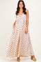 Cream/ Navy Polka Dot Sleeveless Maxi Dress