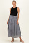 Black Printed Tiered Maternity Maxi Skirt