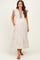 Cocoa Striped Flutter Sleeve Maternity Midi Dress