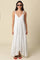 White Blue Striped Shoulder Tie Maxi Dress