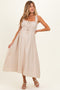 Khaki Front Tie Sleeveless Maternity Midi Dress