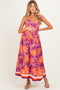 Plum Floral Strapless Maternity Midi Dress