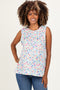 Ivory Floral Ribbed Crewneck Maternity Tank