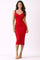 Red Notch Neckline Tank Dress