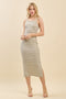 Olive Striped Crisscross Back Dress