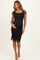 Black Floral Mesh Maternity Midi Dress