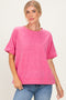 Fuchsia Oversized Short Sleeve Top