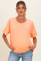 Neon Coral Oversized Maternity Short Sleeve Top
