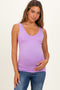 Lavender Sleeveless Fitted Maternity Tank Top