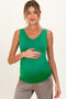 Green Sleeveless Fitted Maternity Tank Top