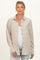 Beige Oversized Striped Button Down Long Sleeve Maternity Shirt