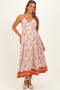 Terracotta Printed Cutout Tie Back Maternity Maxi Dress