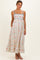 Creme Floral Sleeveless Maternity Maxi Dress