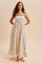 Creme Floral Sleeveless Maxi Dress