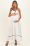 Off-White Lace Ribbon Detail Maternity Maxi Dress