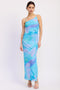 BlueMulti One Shoulder Ruched Dress