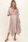 White Multi Printed Deep V-Neck Maternity Maxi Dress