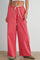 Red Plaid Drawstring Lounge Pants