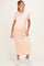 Ivory/ Salmon Striped Short Sleeve Maternity Maxi Dress
