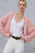 Pink Dolman Sleeve Boho Cable Knit Cardigan