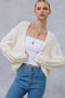Cream Dolman Sleeve Boho Cable Knit Cardigan