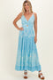 Light Blue V-Neck Twist Front Cut Out Maxi Dress