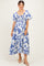 Blue Ivory Sweetheart Smocked Front Floral Maternity Maxi Dress