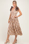 Brown Plaid Shoulder Tie Dress