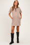 Chestnut Striped Polo Maternity T-Shirt Mini Dress