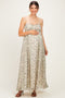 Cream Floral Empire Waist Sleeveless Maternity Midi Dress