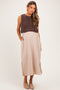 Brown/ Mocha Sleeveless Sweater Top Colorblock Maternity Midi Dress