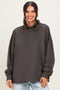 Charcoal Washed Oversized Mock Neck Sweatshirt