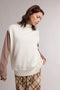 Off White Mock Neck Sweater Vest