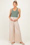 Natural Linen Wide Leg Maternity Pants