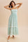 Jelly Mint Floral Shoulder Tie Ruffle Detail Maxi Dress