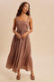 Latte Polka Dot Back Bow Maxi Dress