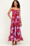 Lavender Floral Ruffle Hem Maxi Dress