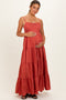 Bronze Sleeveless Tiered Maternity Maxi Dress