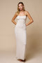 Cream Floral Twist Cut-Out Back Maxi Dress