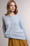 Ice Blue Pointelle Knit Button Cardigan