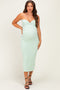 Mint Cutout Tie Back Strapless Maternity Midi Dress