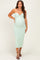 Mint Cutout Tie Back Strapless Maternity Midi Dress