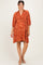 Rust Paisley Puff Sleeve Maternity Dress
