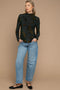 Olive Velvet Floral Mock Neck Maternity Top