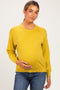 Mustard Basic Pullover Maternity Sweater