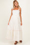 Creme Peony Floral Shoulder Tie Maternity Maxi Dress