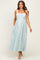 French Blue Column Floral Print Maternity Maxi Dress